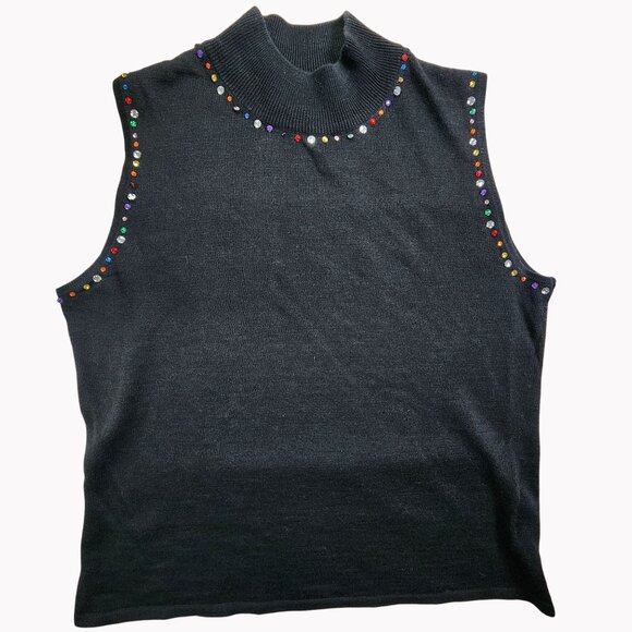 Erika Womens 2 Piece Set Medium Top Large Zip Cardigan Rhinestone Accents - Picture 4 of 10